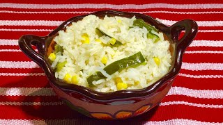 COMO HACER ARROZ BLANCO CON CHILE POBLANO Y ELOTE [upl. by Rolat]