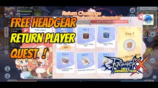 FREE HEADGEAR RETURN PLAYER QUEST  ROX  RieZz CH [upl. by Paxon]