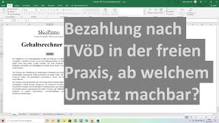 Bezahlung nach TVöD in der freien Praxis ab welchem Umsatz machbar [upl. by Ayotel9]