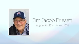 Jim Friesen funeral  June 11 2024 200pm [upl. by Anilegnave443]