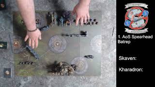 DE 1 Age of Sigmar Spearhead Batrep Kharadron Overlords vs Skaven [upl. by Ambrosine203]