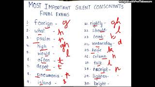 ✅SILENT CONSONANT LETTERS IN ENGLISH silentletter silentletters silentlettersinenglish tsinter [upl. by Afira361]