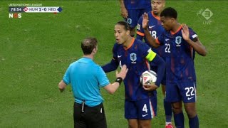 Virgil van Dijk Sent Off Red Card Hungary vs Netherlands 11 All Goals and Extended Highlights [upl. by Ilojne]