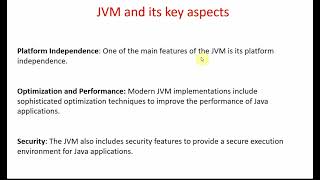 JVM and its key aspects  Java Interview Questions and answers [upl. by Idalina971]