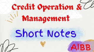 Credit Operation amp Management Short Notes [upl. by Athene]