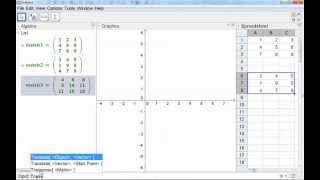 GeoGebra Tutorial matrix operations [upl. by Elnukeda31]