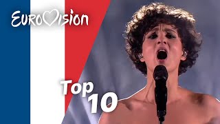 Top 10 ESC Songs Ever France  Best French Eurovision Songs [upl. by Hogen]