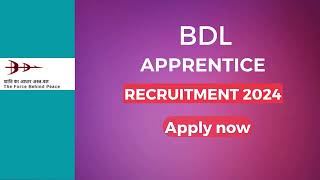 7 job bdl Recruitment 2024 Notification for apprenticeshipitivecancy2024 Posts Apply Now [upl. by Nehcterg585]