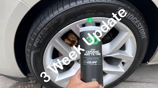 3D GLW SiO2 Ceramic Matte Tire  3 Week Update [upl. by Ecydnac505]