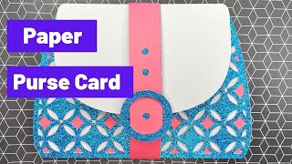 Cricut Design Space Purse Card  gift card holder  purse card tutorial [upl. by Assilrac]