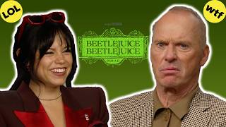 The Beetlejuice Beetlejuice Cast Guess Each Others Films From Wacky Descriptions [upl. by Arrej579]