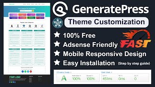 GeneratePress Theme Customization 2023  Complete Tutorial 100 Free [upl. by Ihana408]