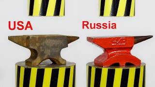 HYDRAULIC PRESS VS ANVILS OF DIFFERENT COUNTRIES [upl. by Satsok502]