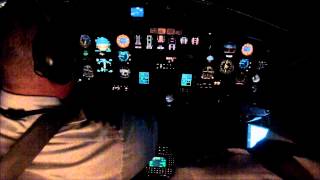 Cockpit view  night landing at San Fransisco [upl. by Elyac]