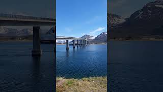 Hurtigruten nordic ferry pass under bridge in Sortland ferry norway truck scania fjordnorway [upl. by Netsud]