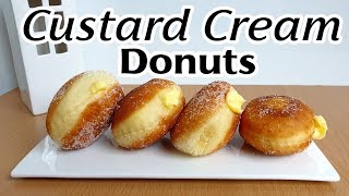 No Oven VANILLA CUSTARD CREAM DONUTS  Custard Filled Donuts  Masarap na Merienda [upl. by Ecinreb]