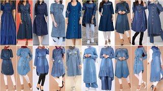 Simple amp Stylish Denim Kurti Design Ideas 2023  Denim Kurti For Girls [upl. by Kciregor632]