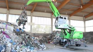 SENNEBOGEN 818 Mobile Material Handler sorting and loading waste [upl. by Margret]