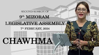 2ND SESSION OF THE NINTH MIZORAM LEGISLATIVE ASSEMBLY  7th MARCH 2024 NINGANI CHAWHMA  LIVE [upl. by Vonny165]