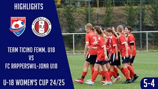 Team Ticino Femminile U18 VS FC RapperswilJona U18 U18 Womens Cup 2425 [upl. by Coates]