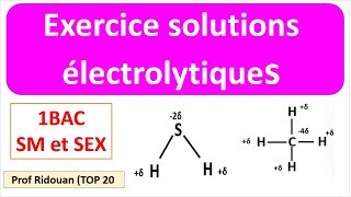 solutions électrolytique Serie dexercices N°1 premier Bac [upl. by Varien911]