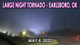 May 4 2022 • Large Tornado with Power Flashes Hits Earlsboro OK SACT [upl. by Peg98]