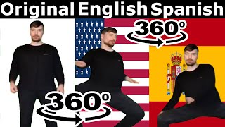 Mr Beast Rizz Original vs English vs Spanish Versions 360º [upl. by Kiyohara651]