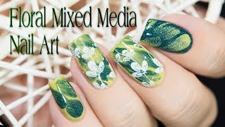 Floral Mixed media Nail Art [upl. by Gordon]