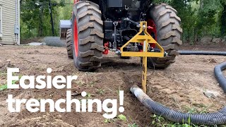 Easier way to trench WITHOUT a backhoe Making use of the Kioti with a subsoiler [upl. by Rosaline]