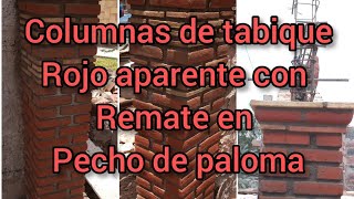 como hacer columnas de tabique rojo aparente columnas castillos construction cemento [upl. by Eidua660]