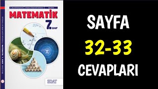 7Sınıf Matematik Ders Kitabı Sayfa 32 33 Cevaplar Çözümler [upl. by Ynohtnaleahcim]