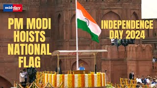 Independence Day 2024 PM Modi hoists National Flag at Red Fort on Indias 78th Independence Day [upl. by Elletsyrc]