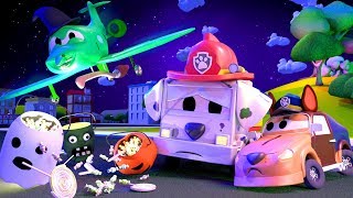 カーパトロール 🚨 ハロウィーンに魔女が現れる  子供向けトラックアニメ 🚨 Police car cartoon for kids [upl. by Gloria]