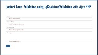 Contact Form Validation using jqBootstrapValidation with Ajax PHP [upl. by Meece]