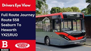 DEV FULL ROUTE JOURNEY  Nexus Bus Route 558  Seaburn Dene Estate to Heworth  YX21RUO [upl. by Eohce]