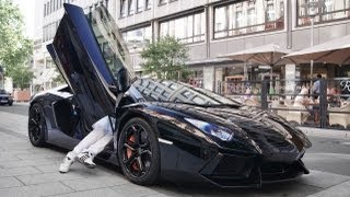 Full black Lamborghini Aventador LP700 with modified exhaust  Start up brutal accelerations [upl. by Suehtomit]