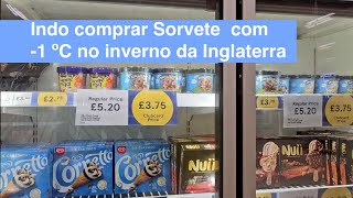 Indo comprar sorvete no inverno de 1 ºC  Supermercado na Inglaterra [upl. by Iosep752]