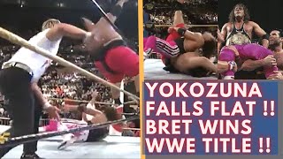 WrestleMania10  Yokozuna Falls Bret Wins 2ND WWE Title Yokozuna vs Bret Hart  Wrestling Rewind [upl. by Sirrah]