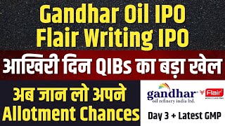 FINAL DAY REVIEW🔥Gandhar Oil IPO  Flair Writing IPO Allotment Chances and Latest GMP [upl. by Bridgette]