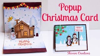 DIY Popup Card for Christmas Popup Christmas Card [upl. by Dekow]