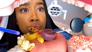 ASMR Dentist Cleans Your Teeth and Eats The Candy amp Snacks Out Of It 🦷🍫 ASMR Dentist Roleplay [upl. by Ecerahc92]