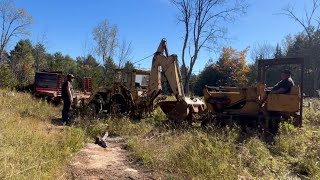 Moving an old backhoe with the old crawler ￼ [upl. by Caldera]