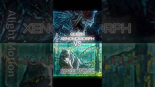 Giganotosaurus vs XenomorphQueen jurassicworlddominion edit xenomorph alienvspredator [upl. by Kinimod265]