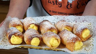 Cannoncini di Sfoglia alla Crema Pasticcera la Ricetta Per Farli Come in Pasticceria [upl. by Nevets]