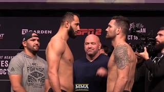 UFC on ESPN 6 Dominick Reyes vs Chris Weidman WeighIn Staredown  MMA Fighting [upl. by Sam]