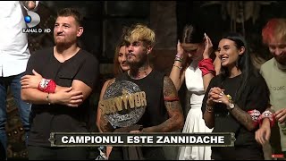 CAMPIONUL SURVIVOR 2021 ESTE ZANNIDACHE PRIMELE REACTII DUPA CE A PRIMIT TROFEUL [upl. by Ahsimot]