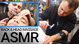 ASMR SLEEP MASSAGE  BACK Massage amp HEAD Massage In Real Barber Shop [upl. by Eoz43]