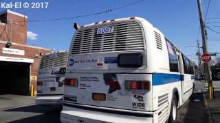 Quick Rev UpTake Off NYCTA 1999 Novabus T80206 RTS 5007 departing Ulmer Park Depot [upl. by Ahsaeyt]