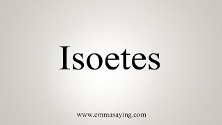 How To Say Isoetes [upl. by Acemahs]