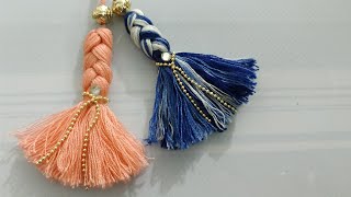 DIY Braid tassels  How to make braided tassels tutorial  Paranda tassels charm [upl. by Hudnut381]